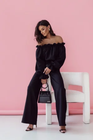 KOMPLET LNIANY MIA - CZARNY