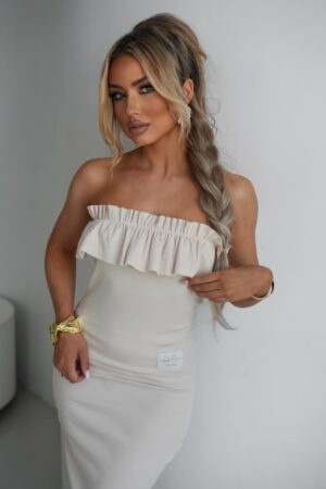 Top z falbanką LAKI/ BEŻ