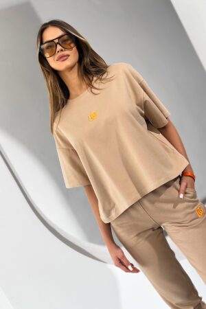 T-Shirt damski BG Watch Me | BEŻ