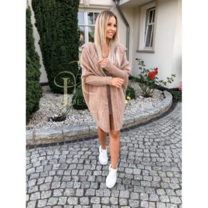SWETER KARDIGAN BETI J&K - BEŻOWY UNI